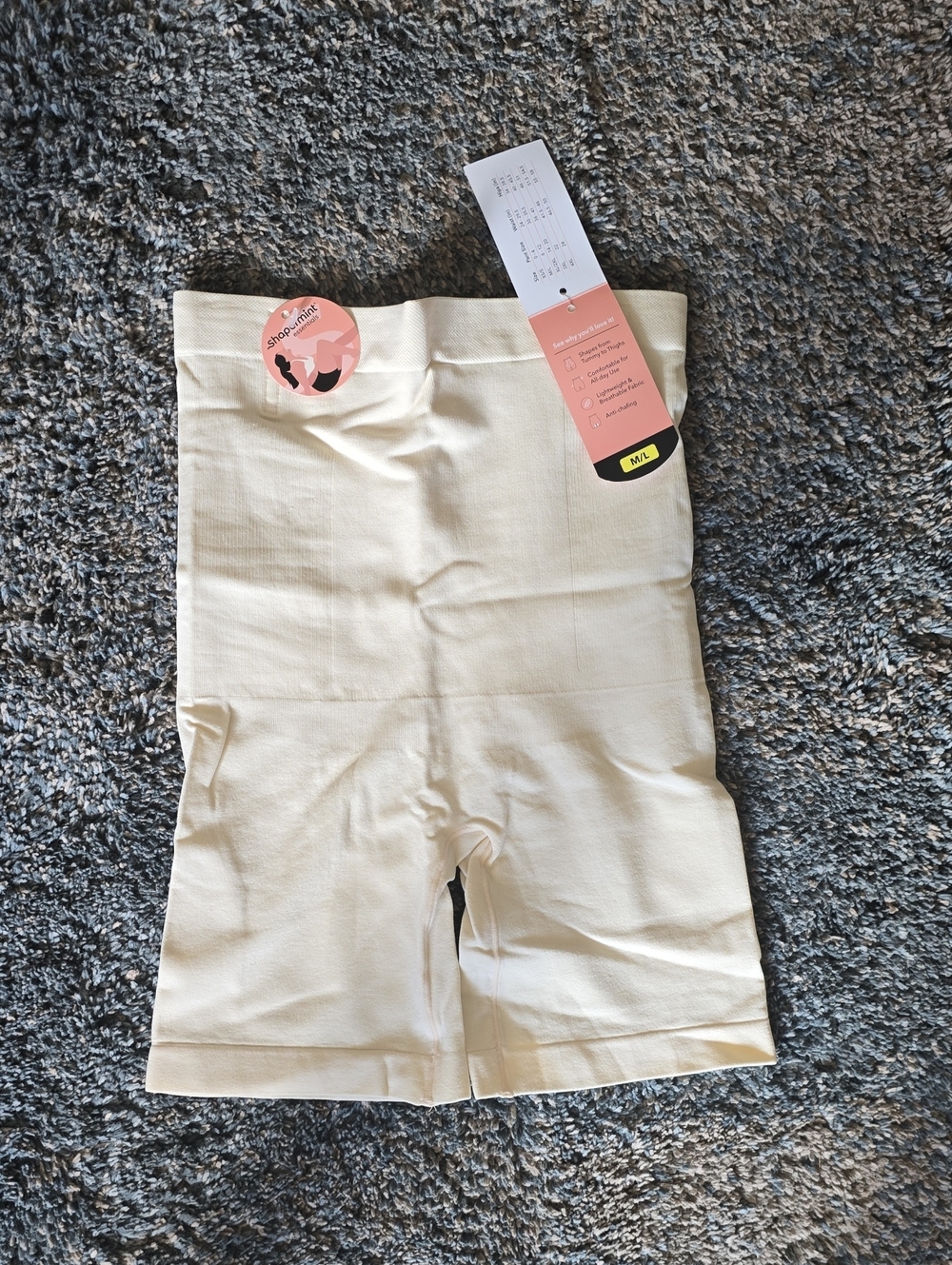 Shapermint Essentials High-Waist Seamless Shaping Shorts in Cream